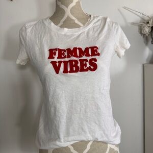 Brand new condition red logo femme vibes
